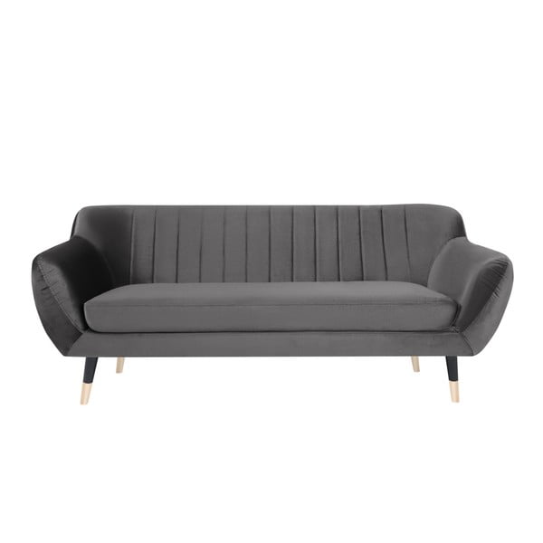 Siva sofa s crnim nogama Mazzini Sofas Benito, 188 cm
