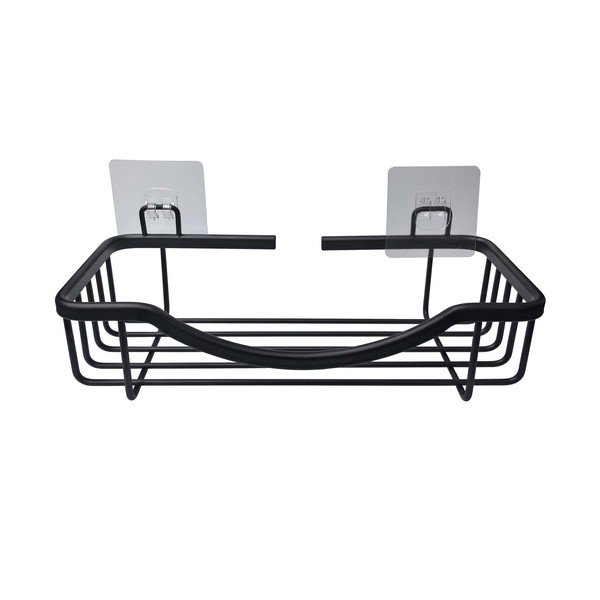 Mat crna kupaonska polica aluminijska s postavljanjem bez bušenja Filaire Aluminium – douceur d'intérieur