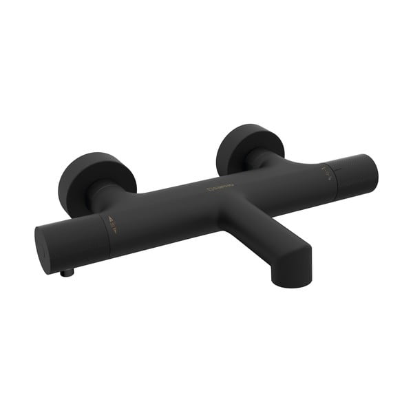 Mat crna zidna slavina za kadu (s 2 izlaza) Solaris – Sapho