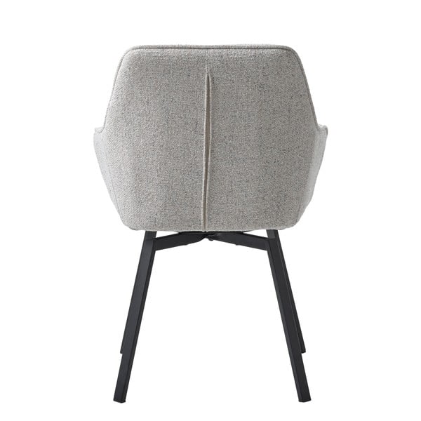 Svijetlo siva podstavljena blagovaonska stolica s naslonima za ruke Alma – Unique Furniture-image-4