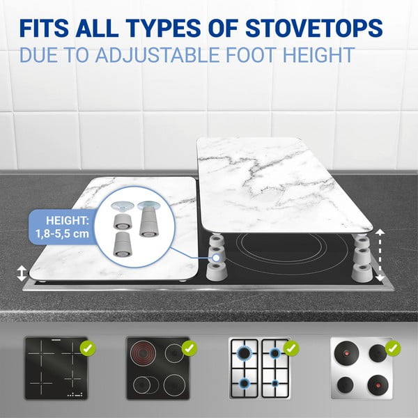 Set od 2 staklena zaštitna poklopca za štednjak Wenko Marble, 52 x 30 cm-image-4