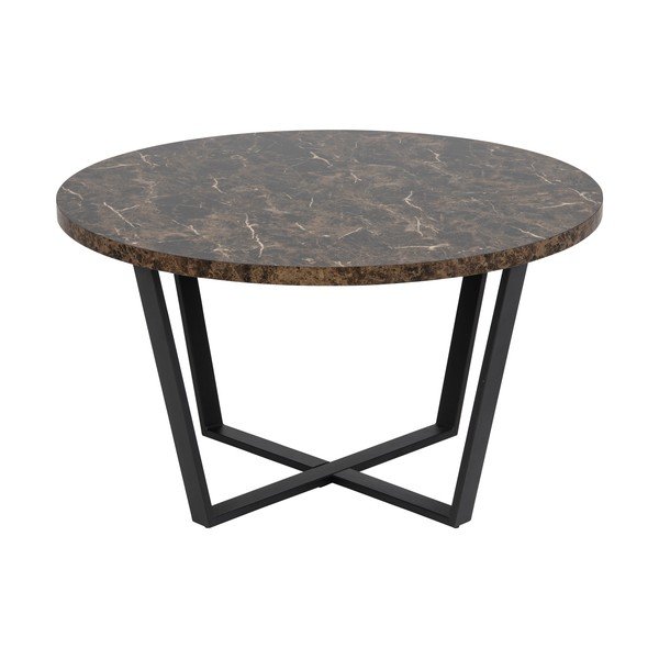 Crno-smeđi stol s pločom u dekoru mramora Actona Amble, ⌀ 77 cm-image-2