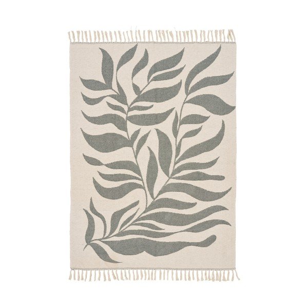 Zelena/bež pamučna deka 130x180 cm Loni – House Nordic-image-2