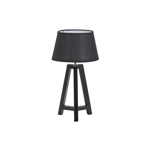 Bijela/crna stolna lampa s tekstilnim sjenilom (visina 44 cm) Omar – WOOOD