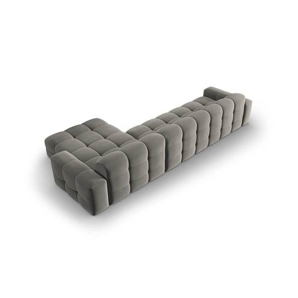 Siva baršunasta kutna garnitura (desni kut) Kendal - Micadoni Home-image-4