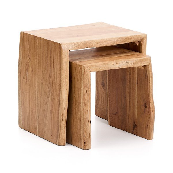 Pomoćni stolići u setu 2 kom od masivnog bagrema 40x50 cm Lomiri – Kave Home-image-2