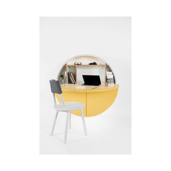 Žuto-bijeli višenamjenski zidni stol EMKO Pill-image-4