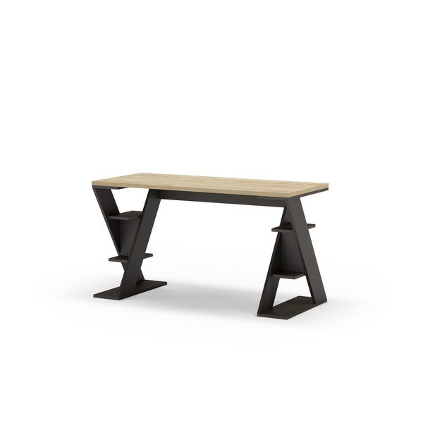 Radni stol s pločom stola u dekoru hrasta 60x137 cm Butterfly – Marckeric-image-3