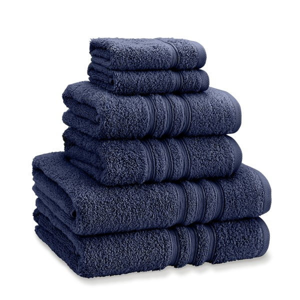 Tamno plavi pamučni set ručnika 6 kom od frotira Zero Twist – Catherine Lansfield