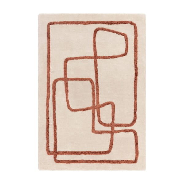 Ciglasti/krem ručno rađen vuneni tepih 200x300 cm Matrix – Asiatic Carpets