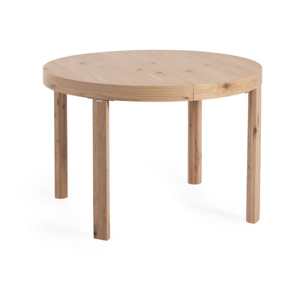 Okrugao proširiv blagovaonski stol s dodatnom pločom u dekoru hrasta ø 120 cm Colleen – Kave Home