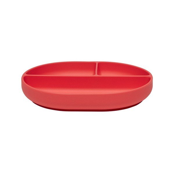 Crveni silikonski dječji tanjur 17x21,5 cm Enkei – OYOY Mini