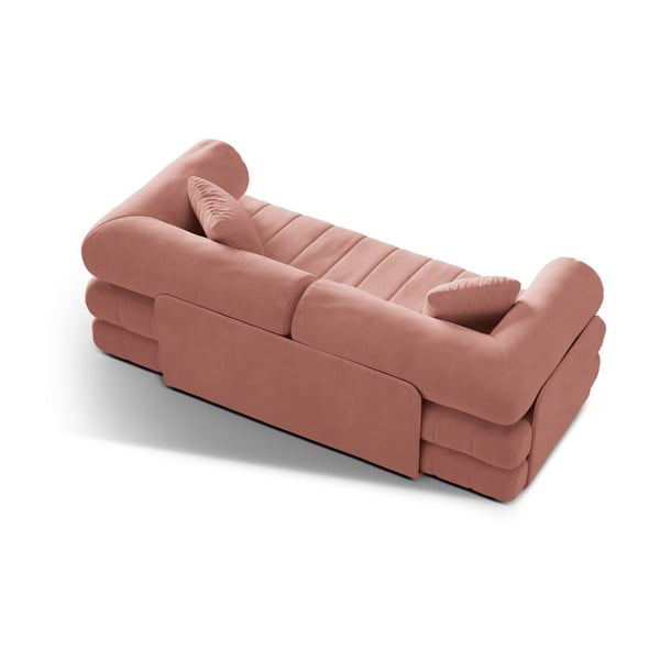 Ružičasta baršunasti sklopiva sofa 206 cm Kemi – Cosmopolitan Design-image-3