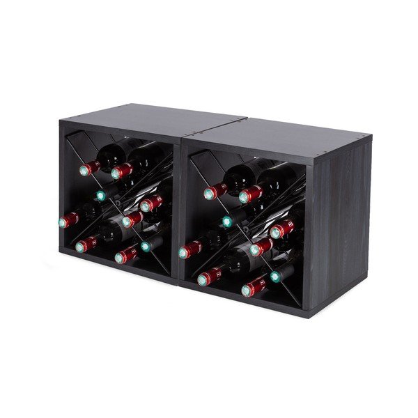 Crni držač za boce vina broj boca 12 kom – Compactor-image-3