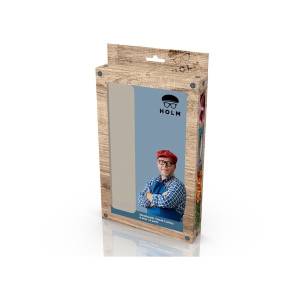 Set noževa za odrezak 8 kom od nehrđajućeg čelika u srebrnoj boji/u prirodnoj boji – Holm-image-3