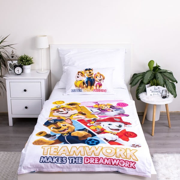 Pamučna dječja posteljina za dječji krevetić 100x135 cm Paw Patrol – Jerry Fabrics-image-1