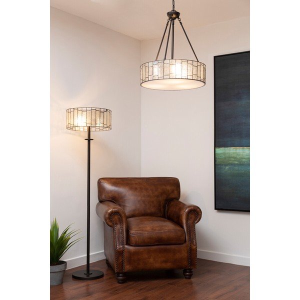 Metalna viseća svjetiljka sa staklenim sjenilom ø 46 cm Waldorf – Premier Housewares-image-1