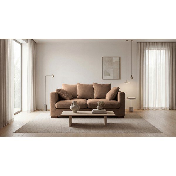 Svjetlo smeđa sofa od samta 175 cm Comfy – Scandic-image-1