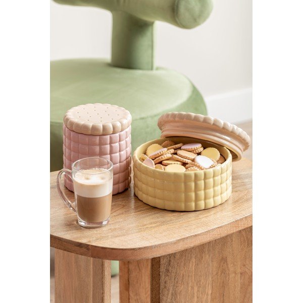 Svijetlo ružičasta dekorativna keramička kutija za pohranu ø 14x15 cm Biscuit Box – PT LIVING-image-2