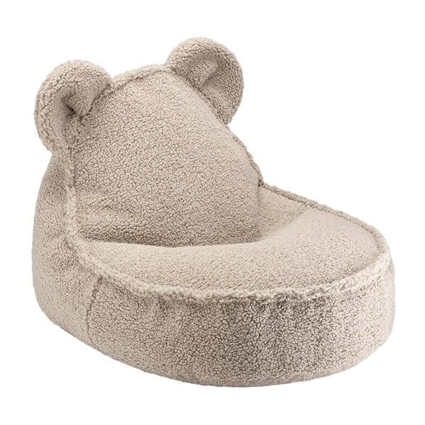Svjetlo smeđa dječja vreća za sjedenje od bouclé tkanine Bear – Wigiwama
