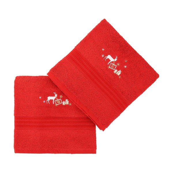 Set od 2 crvena ručnika Corap, 50 x 90 cm