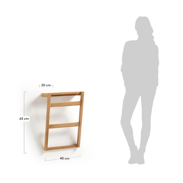 Zidni držač za ručnike od tikovine Kave Home Sunday-image-4