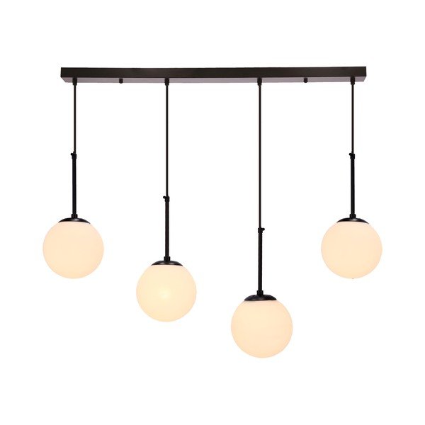Crno viseće svjetlo sa staklenim sjenilom 15x84 cm Pompei - Candellux Lighting-image-1