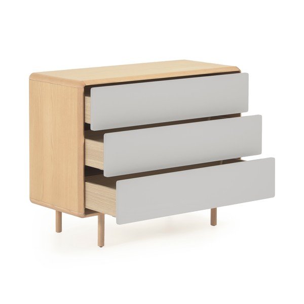 Siva/u prirodnoj boji komoda u dekoru jasena 99x78,5x42 cm Anielle – Kave Home-image-2