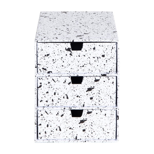 Crno-bijela kutija s 3 ladice Bigso Box of Sweden Ingrid-image-3