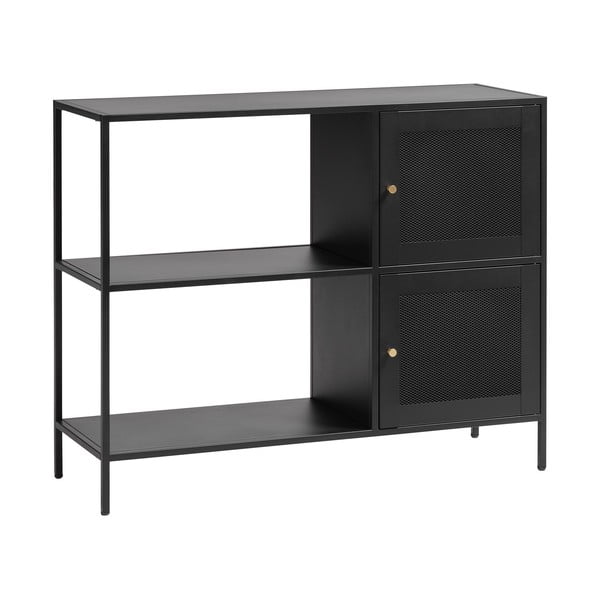 Crna metalna polica za knjige 100x81 cm Malibu - Unique Furniture-image-3