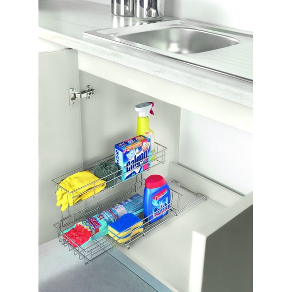 Dodatna dvokatna polica za kuhinjski ormarić Metaltex Limpio-image-1