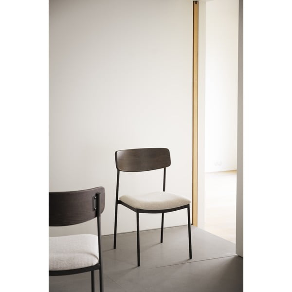 Krem/tamno smeđe blagovaonske stolice u setu 2 kom Maymont – Rowico-image-4