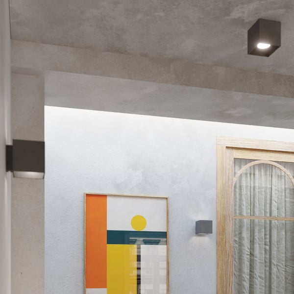 Tamno siva zidna lampa Geo – Sollux-image-1