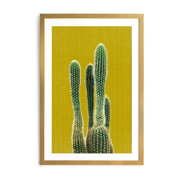 Poster Surdic Mustard Background Cactus, 40 x 60 cm