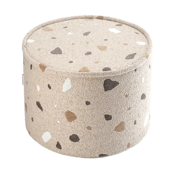 Svjetlo smeđi dječji tabure od bouclé tkanine/od šenila Terrazzo – Wigiwama