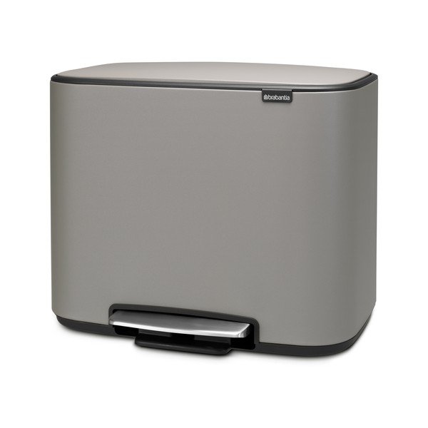 Svijetlo siva željezna kanta za smeće za odvojeni otpad/s pedalom 34 l Bo – Brabantia-image-4