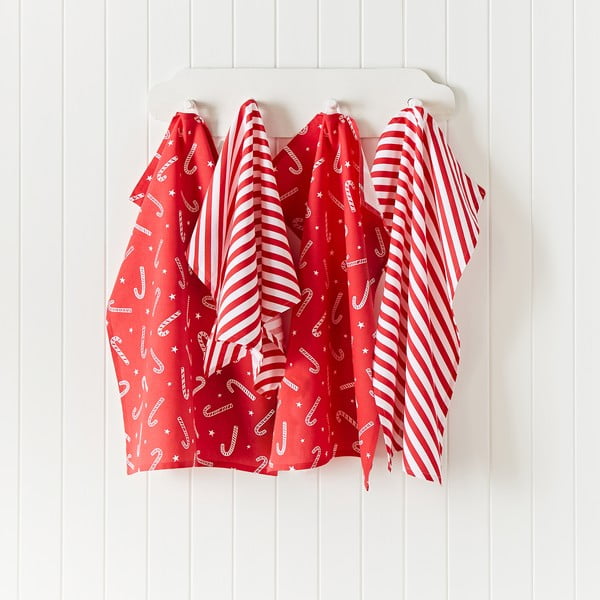 Pamučna kuhinjska krpa 4 kom s božićnim motivom 50x70 cm Candy Cane – Catherine Lansfield