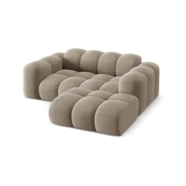 Svjetlo smeđa kutna garnitura od šenila (s desnim kutom/s ležaljkom) Treno – Cosmopolitan Design-image-2