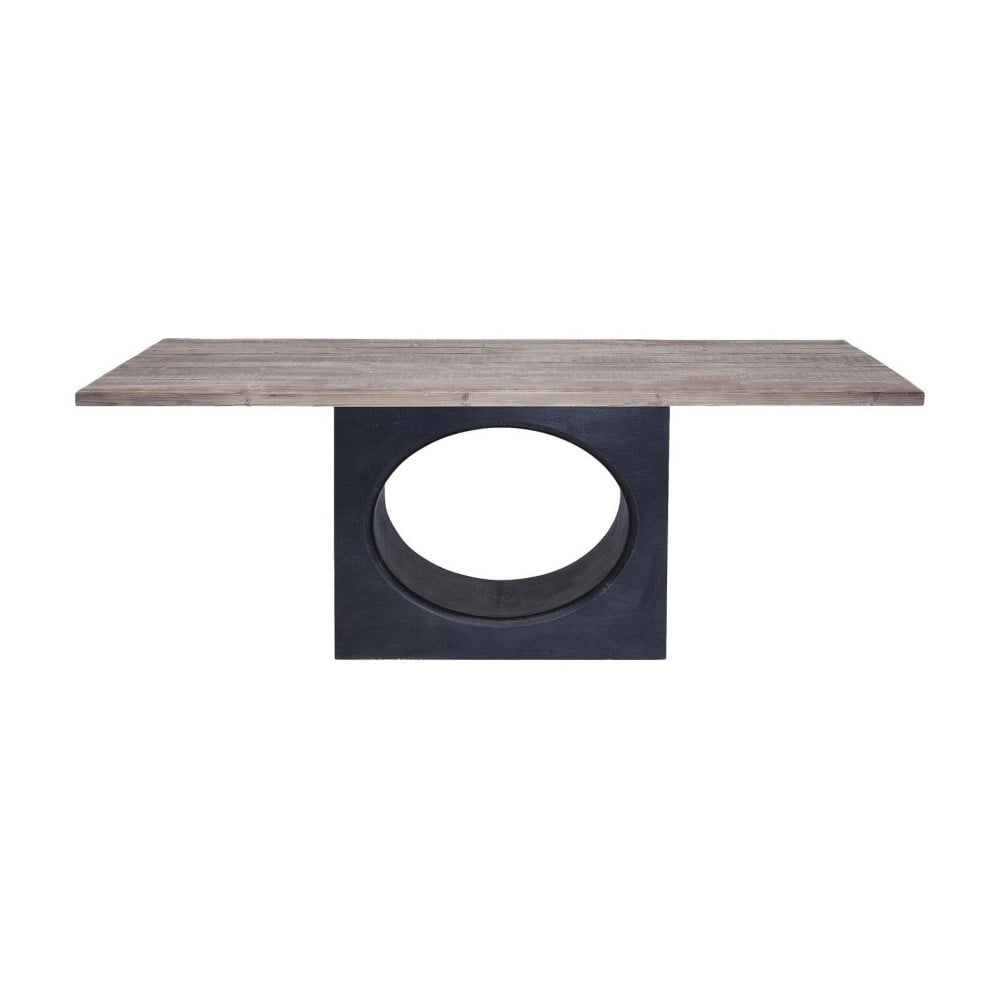 Crni drveni blagovaonski stol s Kare Design Zipper pločom, 200 x 100 cm