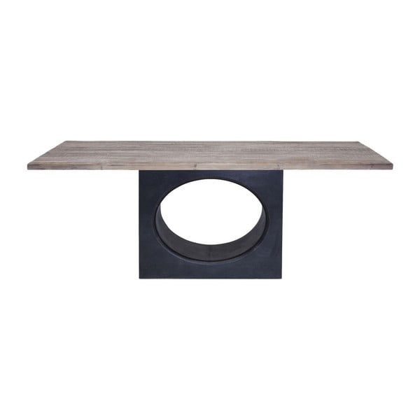 Crni drveni blagovaonski stol s Kare Design Zipper pločom, 200 x 100 cm