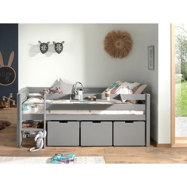 Sive dječje ladice za ispod kreveta u setu 3 kom Pino – Vipack-image-3