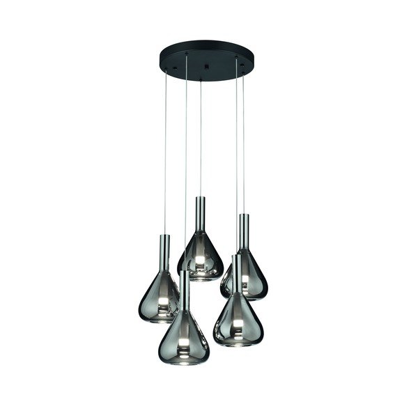 Crna LED viseća svjetiljka sa staklenim sjenilom ø 55 cm Cipera – CINQUE-image-1