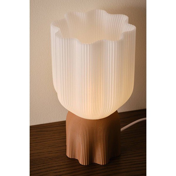 Bijela/smeđa plastična stolna lampa (visina 27 cm) Camier – Jotex-image-3