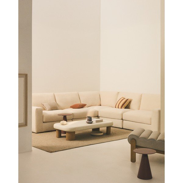 Bež kutna garnitura od šenila (promjenjiva/u obliku slova L) Alea – Kave Home-image-1