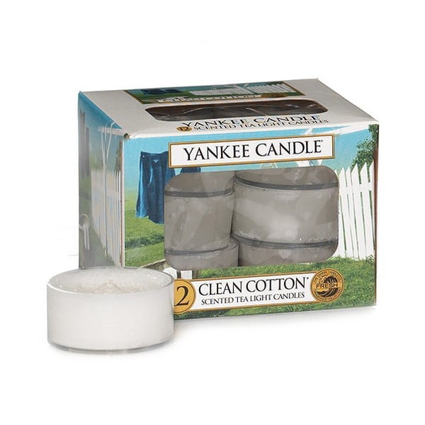 Set od 12 Yankee Candle Clean Linen, vrijeme gorenja 4 - 6 sati