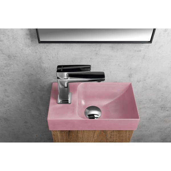 Ružičasti betonski umivaonik za WC 31x17 cm Piccolino – Sapho-image-4