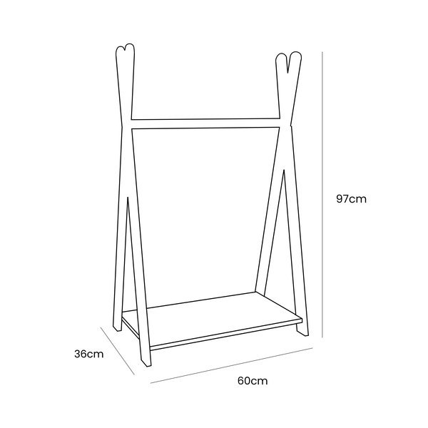 Bijela/u prirodnoj boji dječja vješalica u dekoru bora 60x97 cm Montessori – Meowbaby-image-1