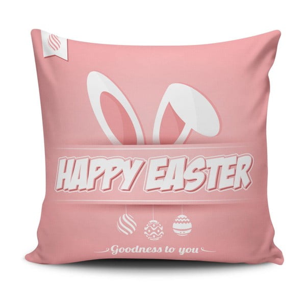 Ružičasta jastučnica Happy Easter, 45 x 45 cm