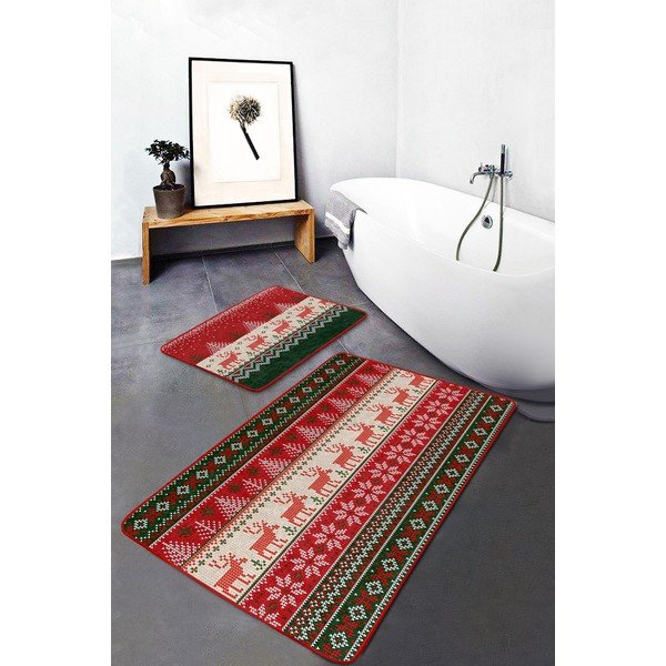 Od samta kupaonske prostirke u setu 2 kom 60x100 cm Merry Christmas – Mila Home-image-2