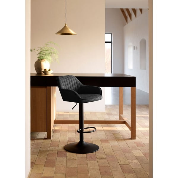 Tamno siva podstavljena barska stolica podesive visine/s naslonima za ruke (visine sjedala 65 cm) Nolan – Unique Furniture-image-1